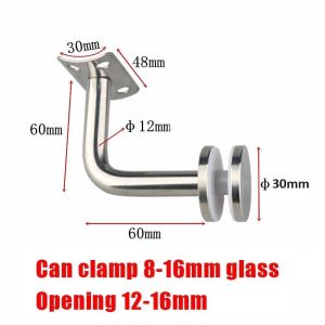 Bracket Handrail Stainless Handrail Connector Bracket Glass Clamp Banister Tangga Padat 60×60mm