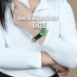 Đồng hồ nữ ELLY EH22 dây da thật mặt phủ sapphire chính hãng