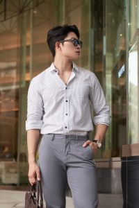 Áo Sơ Mi Sọc Công Sở Nam Slimfit Tay Dài N&M Thương Hiệu NINOMAXX 2011072