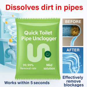 【無臭速通】強力泡泡清潔 Quick Toilet Pipe Unclogger /Pipe Unblocker Powder/ Fast Acting Drain Cleaner Dissolves Grease Hair And Organic Clogs Safe For PVC Pipes Septic Tank Use Foaming Drain Declogger