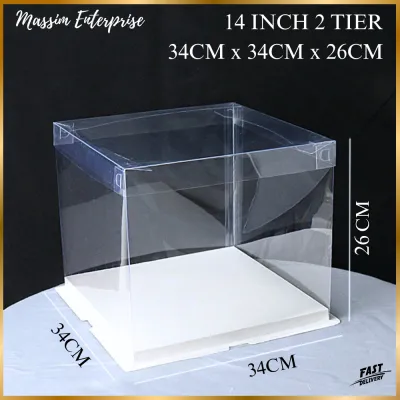 Transparent Cake Box Flower Gift Box Kotak Kek Kotak Bunga Kotak Hantaran