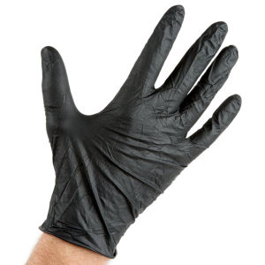 Sarung tangan karet chef hitam food grade premium nitrile gloves for cooking