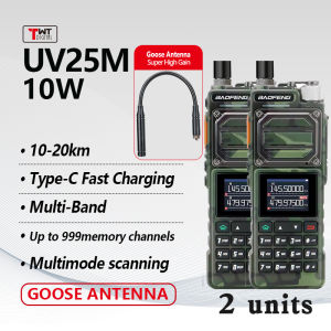 Baofeng UV-25M Walkie Talkie 10W High Power Multi-Band Two Way Radio Long Range 10-20KM Type-C Fast Charging Portable Handheld AM FM Radio