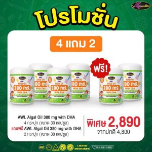 พร้อมส่ง จากบริษัท ตัวแทน AWL Algal Oil  With DHA Chewable Soft Vege Capsule 380 mg. วิตามินรูปแบบใหม่ มีเก็บปลายทาง