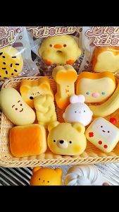 CuddleCove Simulation Food Bread Squeeze Toy Stress Relief Toast Slow Rebound Silicone Toy Gift for Kids