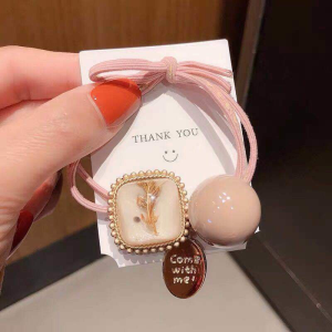 Korean Fashion Alloy Ball Hair Rope Women Simple Headdress Macaron Rubber Band Hair Ties Womens Jewellery Hair Ring Hair Accessories