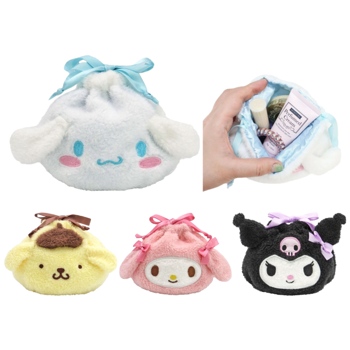 Cinnamoroll Pompompurin Sanrio Fluffy Drawstring Pouch | Lazada PH