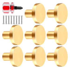 Pack of 8 Aluminum Alloy Cabinets Knobs with Small Screwdriver for Drawer Dresser Door Hardware Easy Installation