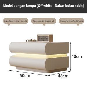 LL Meja Nakas Kayu 2 Laci Bedside / Lampu LED Smart Sensor Nakas Minimalis / Bedside Meja Samping