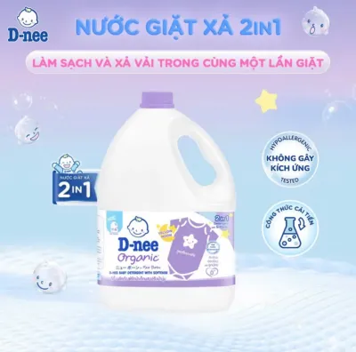 (KTT) Nước giặt xả 2 in 1 DNEE can 2600ml Thái Lan-Màu Tím - Hàng Thái Lan
