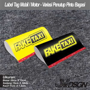 FAKE TAXI - Label Tag Mobil - Variasi Penutup Pintu Bagasi - Hiasan Stiker Lego Mobil Viral