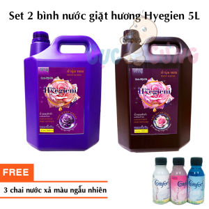 Set 2 Nước Giặt Thái Lan 5L hương nước hoa thơm lâu Hyegieni - TÍM +ĐEN Tặng 3 chai xả