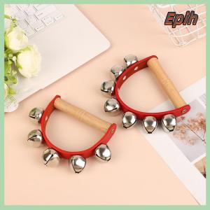 [Epih] Handbell Hand Bells With 5pcs 7pcs Jingle Bells Wood Handle Musical Instrument Bell Toy Gift For School Music Class Home Daycare