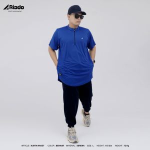 Kaos Kurta Raket RIADO Kasual Olahraga Tenis Badminton Padel Muslim Pria Original Asli by ROSAL