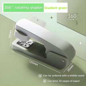 360 Degree Rotatable Stapler Gradient Color Stapler Primary School Students Use Labor-saving Stapler