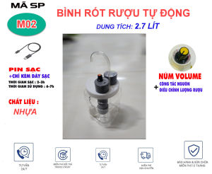 Bình rót rươu điện tử 4.0 dung tích 1.5 lit