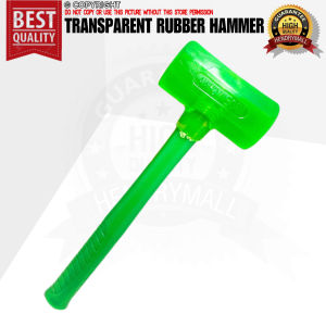 Transparent Rubber Mallet / Tiles and Glass Hammer  (WOODEN HANDLE ORANGE AND PVC HANDLE GREEN)