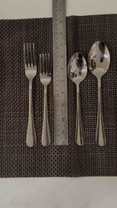 sendok / garpu makan stainless tebal kilap 6 pcs (ukuran sedang)