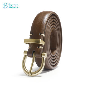 Bitzen Ikat Pinggang Wanita Kulit Sintesis Slim Casual Warna Warni