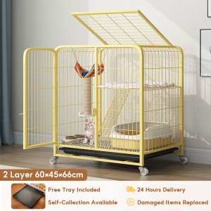 🔥Ready Stock🔥High Quality Heavy Duty Steel Extra Large Space Cat Cage Cat House With Tray