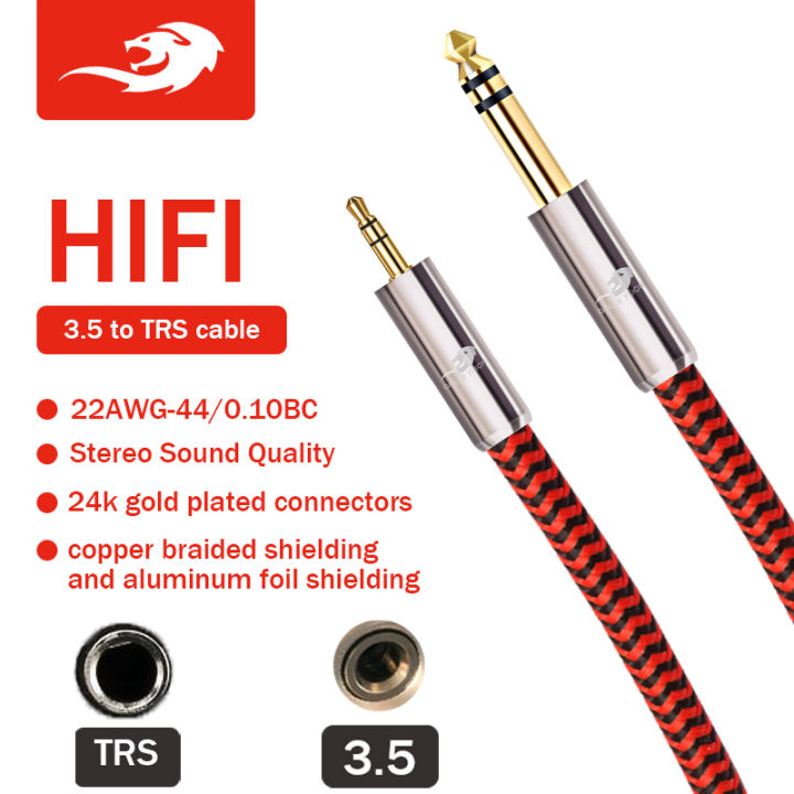 GOLLEY LION 3.5mm to 6.35mm Stereo Audio Cable, 6.35mm 1/4