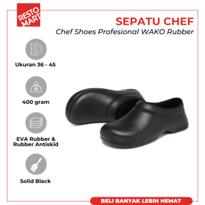Sepatu Chef / Sepatu Kitchen / Sepatu Dapur / Chef Shoes Profesional WAKO Rubber)(F12)