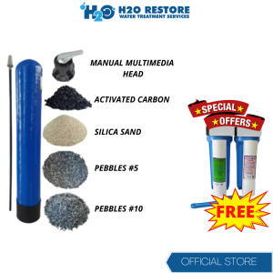 FRP with Activated Carbon 10 x 54 FREE 2 Stages 10 inch Basic Sediment Ideal Set Up for Large Capacity User Backwash System / Used for Fast Food Filtration / Mall Filtration / Laundry Filtration / Residential Centralized Water Filtration System