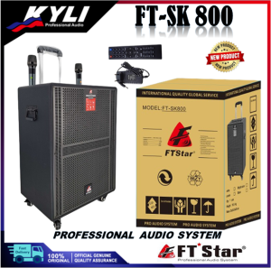 KYLI - NEW FT-SK800 PROFESSIONAL AUDIO SPEAKER W/ 2 MICROPHONE AND REMOTE CONTROL