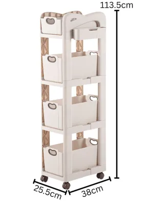 HIPPOMART | Storage Rack With Wheels | Trolley Shelf | Spacious Design | Durable