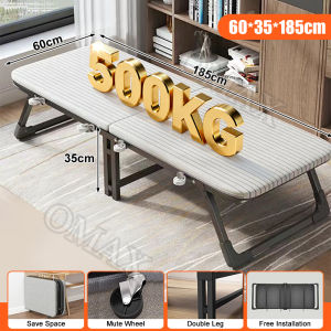 Single Folding Bed with Foam Matress Foldable Portable Lunch Bed Office Metal Bed With Wheels 60/70/80/90cm