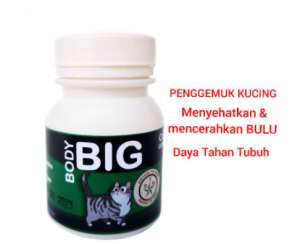 BODY BIG CAT 50 CAPSULES / PENGGEMUK KUCING / VITAMIN BULU KUCING / CAT FATER POWDER / vitamin kucing / BIG BODY