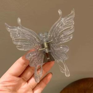 F4 Jepit Rambut Korea Kupu Kupu 10.5cm JUMBO Warna Salem Bubble Gum Jedai Doff Transparan HCT005