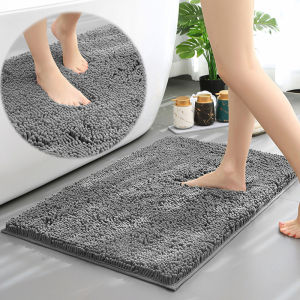 HOMEKARE Absorbent Microfiber Chenille Non-Slip Large Carpet Thicken Living Room Bathroom Rugs Solid Colors