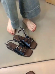 Flat Sandal Comfortable Adjustable Buckles Soft Lightweight Outdoor Anti Slip #076