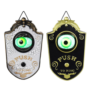 Weatherproof Animated Halloween Eyeball Doorbell Weatherproof PVC Design Automatic Sound Light Show Entry Decoration