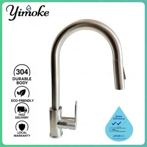 ✨ Kitchen Sink basin tap faucet-SUS304 Stainless Steel-Pull-Out water faucet /SG Local Warranty-(KP2-PB2P-S)