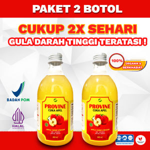 PROVINE PAKET 2 BOTOL - Cuka Apel Herbal Ampuh menurunkan kadar gula darah tinggi secara alami atasi Kencing Manis Obat Kolesterol Solusi Atasi Diabetes