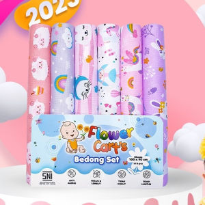 Bedong print kaos Flower 100x90 isi 6psc