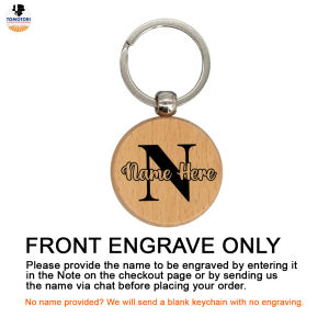 Personalized Round Wooden Keychain | Custom Laser Engraved Initial and Name | Wooden Keyring | Souvenir Gift for Events Giveaways | Name Key Holder | Custom Keychain for Men Women | Wood Key Tag | Personalized Bag Tag | Minimalist Style