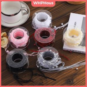 WHPHous 1 Roll 4.5m Bead Yarn Florist Materials Gift Wrapping Pearl Ribbon Creative Clothing Sewing Beaded Pearls Flower Wrapping Ribbon