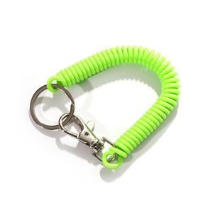 GOXBERK Colorful Hang The School Card With Ring Hooks With Metal Clasp Spring Keychain Lanyard Retractable Coil Springs Spring Hook Stretchy Spiral Spring Coil Anti-lost Lobster Clasp Keyring Stretch Spring Coil Key Hooks