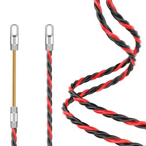 LITUILI 20 M Electrician Threading Device Efficient Wire Threading Durable Large Hole Lead Device Reduce Friction Flat-head Hook Cable Wire Threader Puller Wire Threading Job