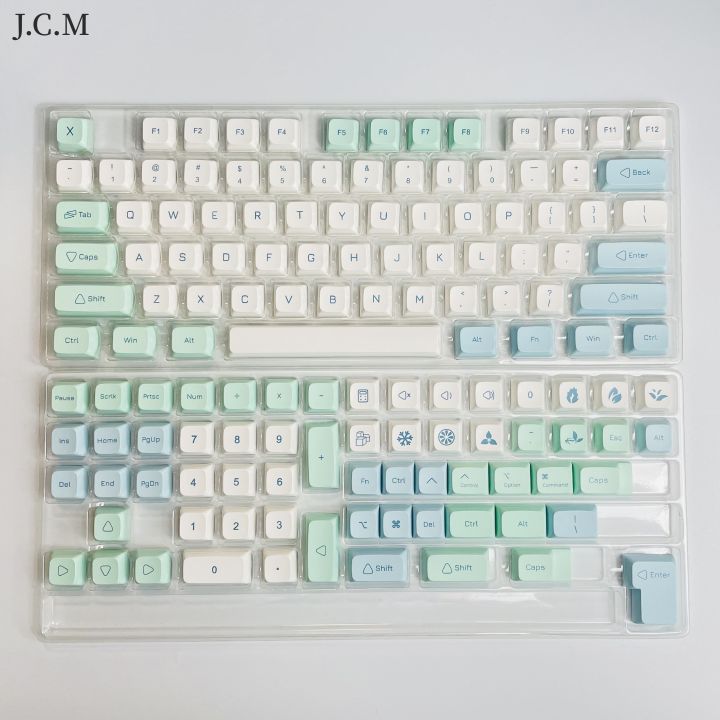 137 Keys XDA Profile PBT Keycaps Ice Mint Personalized Cute ISO