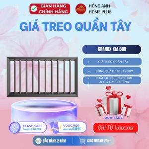 Giá treo quần tây cao cấp High Class Grey grandx XM.80B phụ kiện tủ quần áo thiết kế thông minh