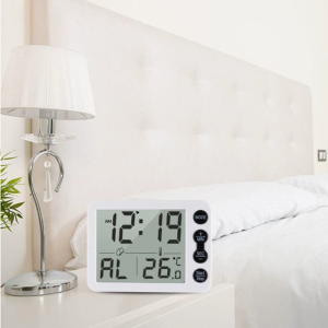 นาฬิกากันน้ำแบบดูดติดผนังเซ็นเซอร์วัดอุณหภูมิความชื้นในห้องครัวห้องน้ำสำหรับนาฬิกาแสดงเวลา Clo