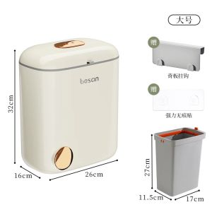 Thùng rác BESAN cao cấp MẪU MỚI 2023 - Thùng rác cài cánh tủ bếp - Treo gắn tủ bếp - Dán nhà vệ sinh cao cấp