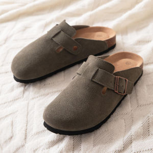 Bebealy Classic Suede Clogs For Women Cork Footbed Beach Slippers Fashion Women Mules With Arch Support Soft Men Clogs Slippers2026