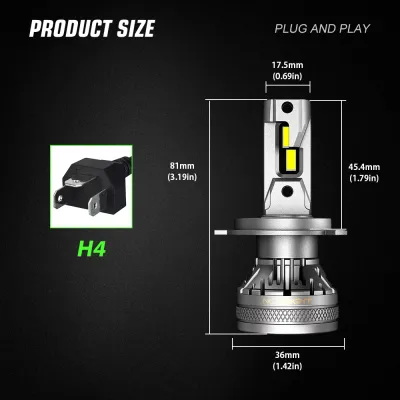 Novsight N37 9005(HB3) 9006(HB4) 9012(HIR2) H4 H7 H11 Car LED Headlight Car Light Bulb 120W 22000LM 6500K Brightest Plug&Play 2Pcs