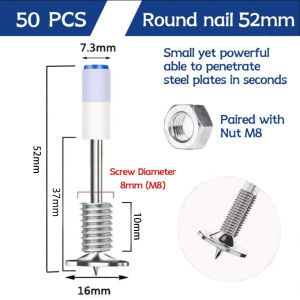 200PCS Steel Nails Gun Rivet Tool Accessories Home Wall Fastener Set Nails 25mm Nails Suitable for 7.3mm Nail Gun
