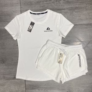 Bộ Đồ Thể Thao Nữ Tập Gym Yoga Quần Đùi 2 Lớp Áo Tay Ngắn NaQi Vải Thun Lạnh Co Giãn Tốt